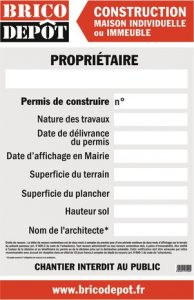permis de construire - panneau de chantier